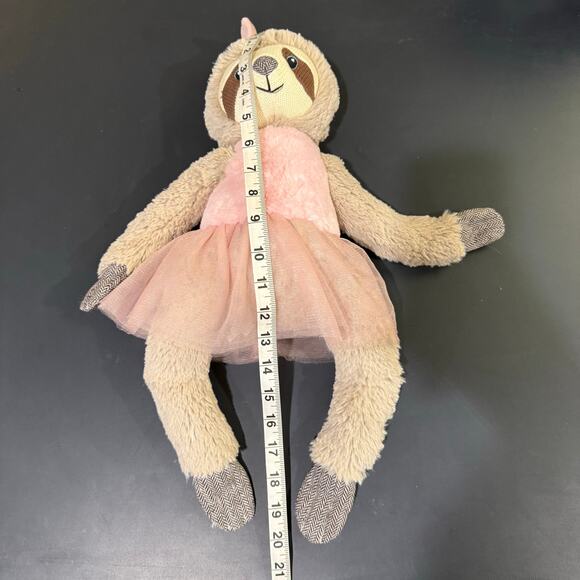 Maison Chic Sloth Ballerina Plush Toy Pink tulle skirt fuzzy torso collectible - Picture 5 of 5